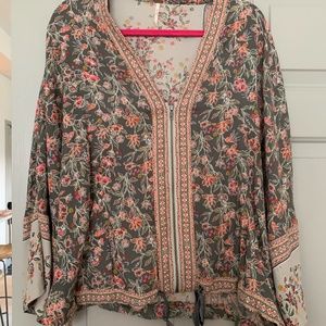 Free People Zip Up Kimono
